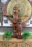 NEW Balinese Hand Carved Timber Primitive Statue / Sculpture - 1m tall