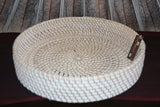 New Balinese Hand Woven Open Rattan Basket / Tray 30cm