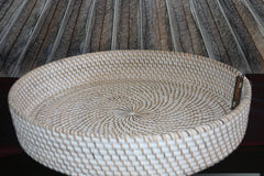 New Balinese Hand Woven Open Rattan Basket / Tray 40cm