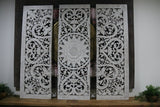 New Balinese Carved MANDALA / TROPICAL WALL PANELS - 3 piece Bali Mandala Art