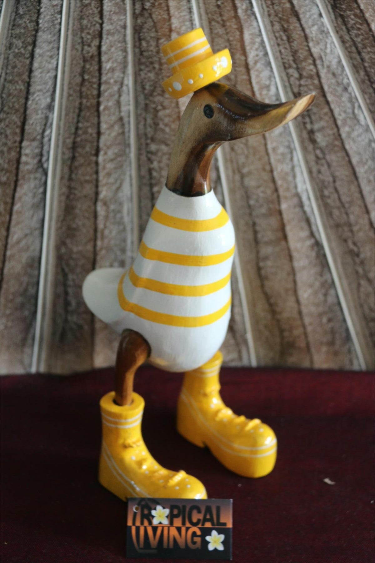 Balinese Hand Crafted Wooden Rice Paddy Duck with Hat & Shoes!! 5 Colours!! 25cm