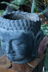 New Balinese Cast Concrete Buddha Head Pot - 2 Colours Available - GORGEOUS!!