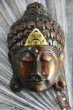 NEW Balinese Hand Carved Wooden Buddha Mask - 30cm