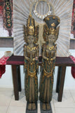 NEW Balinese Hand Carved Wooden Rama & Shinta Sculptures - Set 2