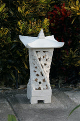NEW Balinese Hand Carved Limestone Lantern - Bali Frangipani Garden Lantern 60cm