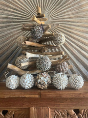 Bali Shell Christmas Baubles -  Boho Christmas Decor - Beach Themed Christmas