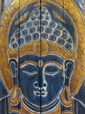 Balinese Hand Carved Wood Hinged Buddha Wall Panel - Bali Buddha Wall Panel 1m