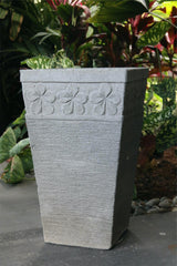 NEW Balinese Hand Crafted Frangipani Pot - Bali Feature Pot - Carved Bali Pot