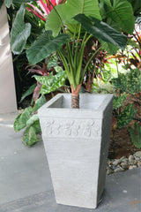 NEW Balinese Hand Crafted Frangipani Pot - Bali Feature Pot - Carved Bali Pot