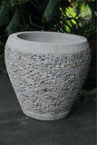 Balinese Hand Crafted & Inlaid Marble Chip Pot - Bali Feature Pot - Bali Garden