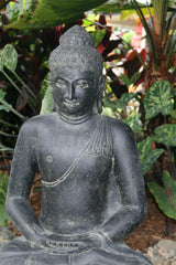 Balinese Cast Concrete/Crushed Stone Meditating Buddha Statue - Bali Buddha Stat