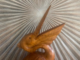 NEW Balinese Hand Carved & Crafted Suar Wood Pelican Sculpture AMAZING