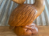 NEW Balinese Hand Carved & Crafted Suar Wood Pelican Sculpture AMAZING