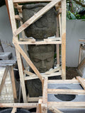 Balinese Hand Carved Greenstone Dewi Head Pot - Bali Garden Dewi Statue/Pot