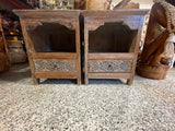 Set of 2 Beautifully  Hand Carved & Crafted TEAK WOOD Balinese Bedside Tables