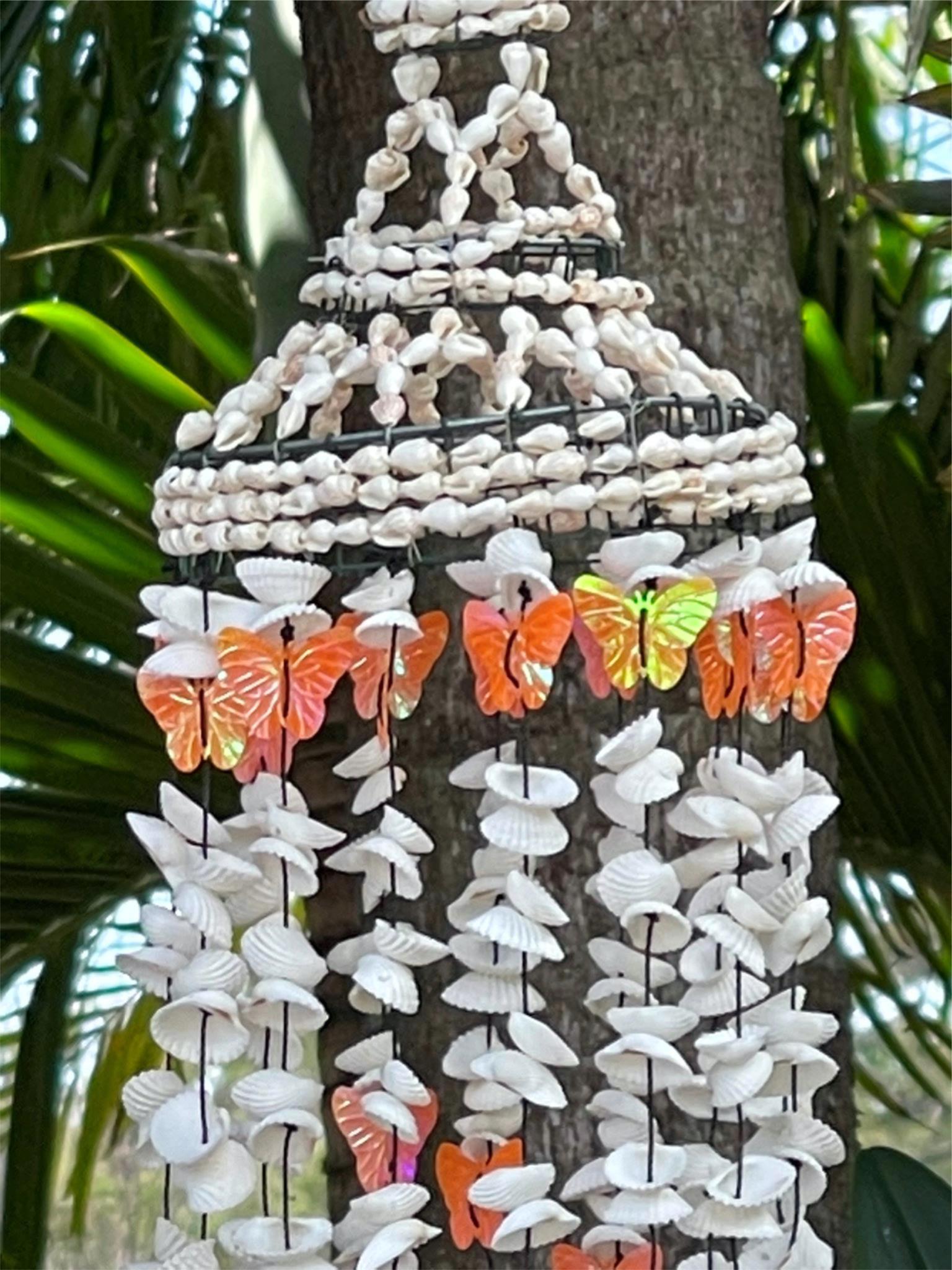 NEW Balinese Shell & Butterfly Windchime / Mobile - Bali Shell Mobile / Chime