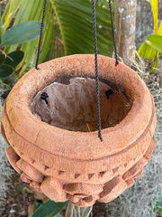 NEW Balinese Hand Crafted & Carved Coconut Hanging Pots - Bali Coconut Pot