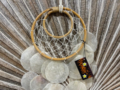 NEW Balinese Handmade Dream Catcher with Capiz Shell Trim - Bali Dream Catch