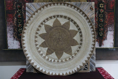 NEW Bali Woven Rattan Platter with Motif - Balinese Woven Rattan Wall Art 100cm