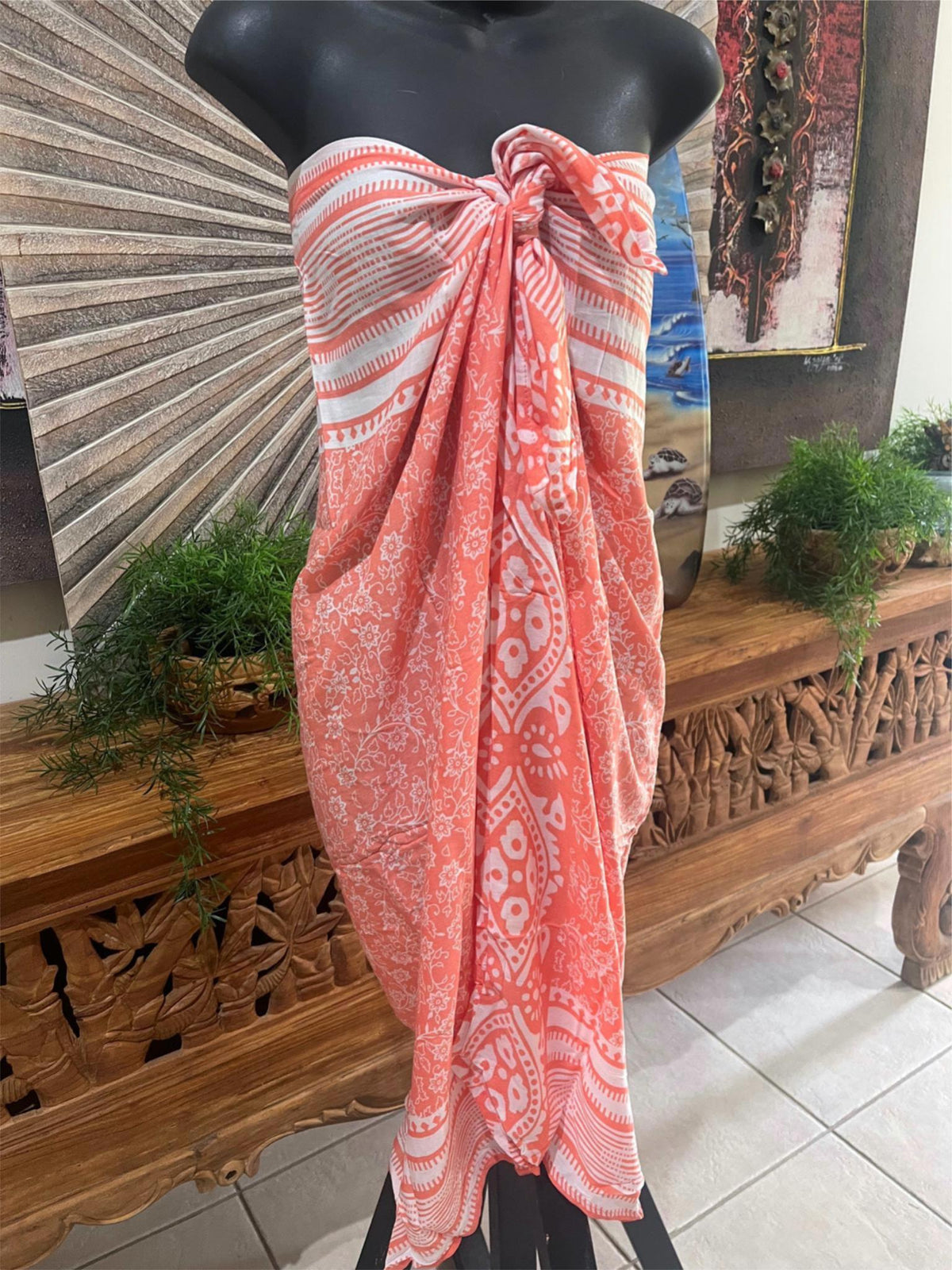 Bali Beach Mumu Sarong - Balinese Sarong Dress - Tie Up Tube Sarong S-XL