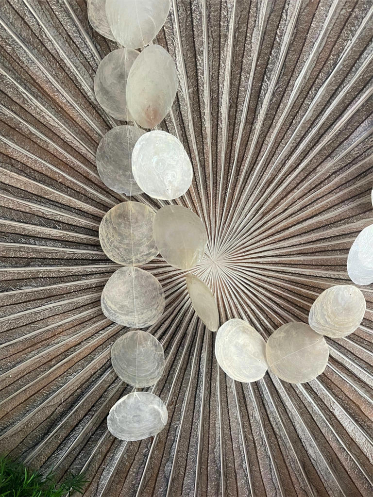 NEW Balinese Lg Disc Capiz Shell Hanging Strand / Mobile - Shell Decor ...