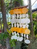NEW Balinese Capiz & Natural Shell Windchime / Mobile - Bamboo Top Bali Chime