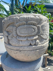 Balinese Hand Crafted & Carved Paras Pot - Bali Feature Pot - Carved Bali Pot