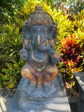 NEW Balinese Cast Concrete Ganesha Statue - Bali Ganesh Statue - Bali Garden Art