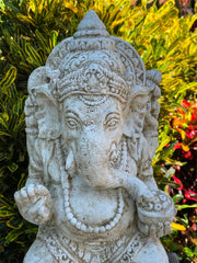 NEW Balinese Cast Concrete Ganesha Statue - Bali Ganesh Statue - Bali Garden Art