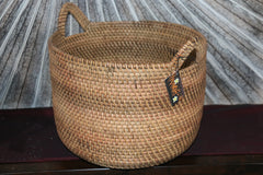 New Balinese Hand Woven Rattan Open Basket - 2 Sizes - Rattan Bali Basket