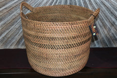 New Balinese Hand Woven Rattan Open Basket - 2 Sizes - Rattan Bali Basket