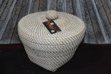 New Balinese Hand Woven Rattan Basket with Lid / Bali Rice Basket