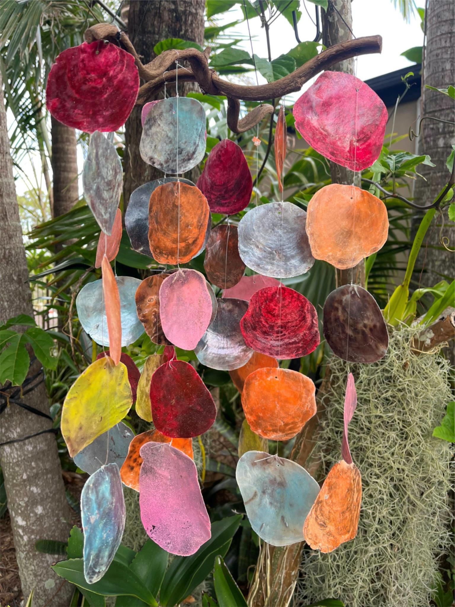NEW Balinese Shell Windchime / Multi Colour - Bali Wind Chime - GREAT SOUND