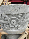 NEW Balinese Hand Crafted Paras Pot - Bali Feature Pot - Carved Bali Pot 38x22cm