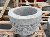 NEW Balinese Hand Crafted Paras Pot - Bali Feature Pot - Carved Bali Pot 38x22cm