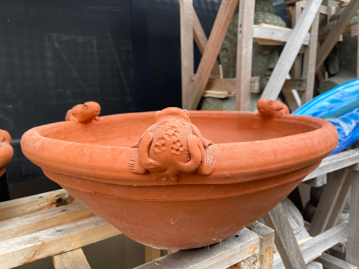 NEW Balinese Terracotta Frog Bowl or Pot - Bali Frog Pot or Water Bowl - Large