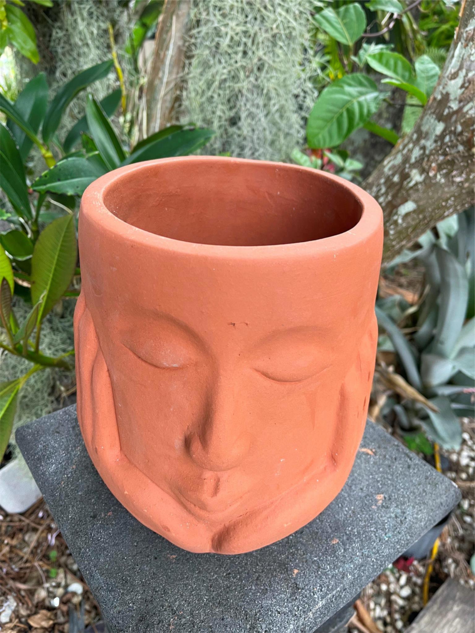 terracotta face plant pots NEW Balinese Terracotta Face Pot - Bali Face Pot
