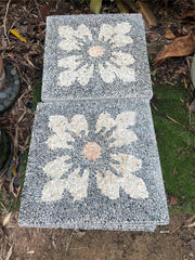 Brand New Balinese Motif Hand Crafted Concrete / Pebble Inlay Stepping Stone