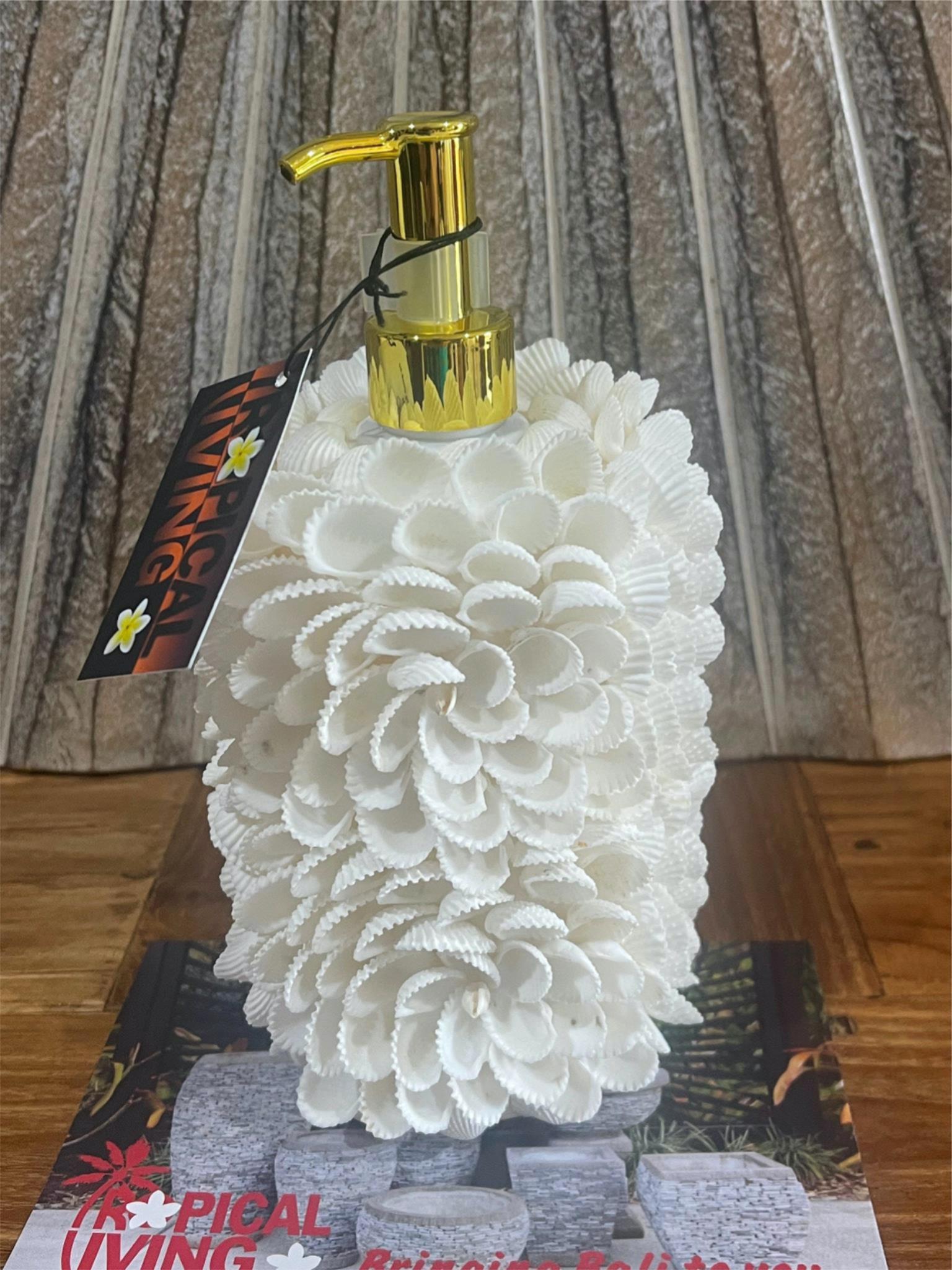 NEW Balinese Shell Soap or Body Lotions Dispenser - Bali BOHO Style Homewares