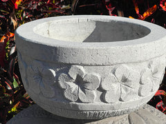 NEW BALINESE HAND CRAFTED & CARVED FRANGIPANI POT - BALI FRANGIPANI FEATURE POT