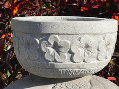 NEW BALINESE HAND CRAFTED & CARVED FRANGIPANI POT - BALI FRANGIPANI FEATURE POT