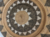 NEW Bali Woven Rattan Platter with Motif - Balinese Woven Rattan Wall Art 1m