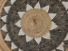 NEW Bali Woven Rattan Platter with Motif - Balinese Woven Rattan Wall Art 1m