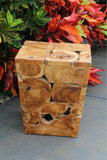 NEW Balinese Hand Crafted Teak Wood Stool - Bali Feature Pot - Bali Furniture