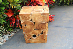 NEW Balinese Hand Crafted Teak Wood Stool - Bali Feature Pot - Bali Furniture