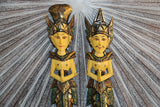 NEW Balinese Hindu Rama & Shinta Wood Carved Wall Sculptures 50cm BALI Wall Art
