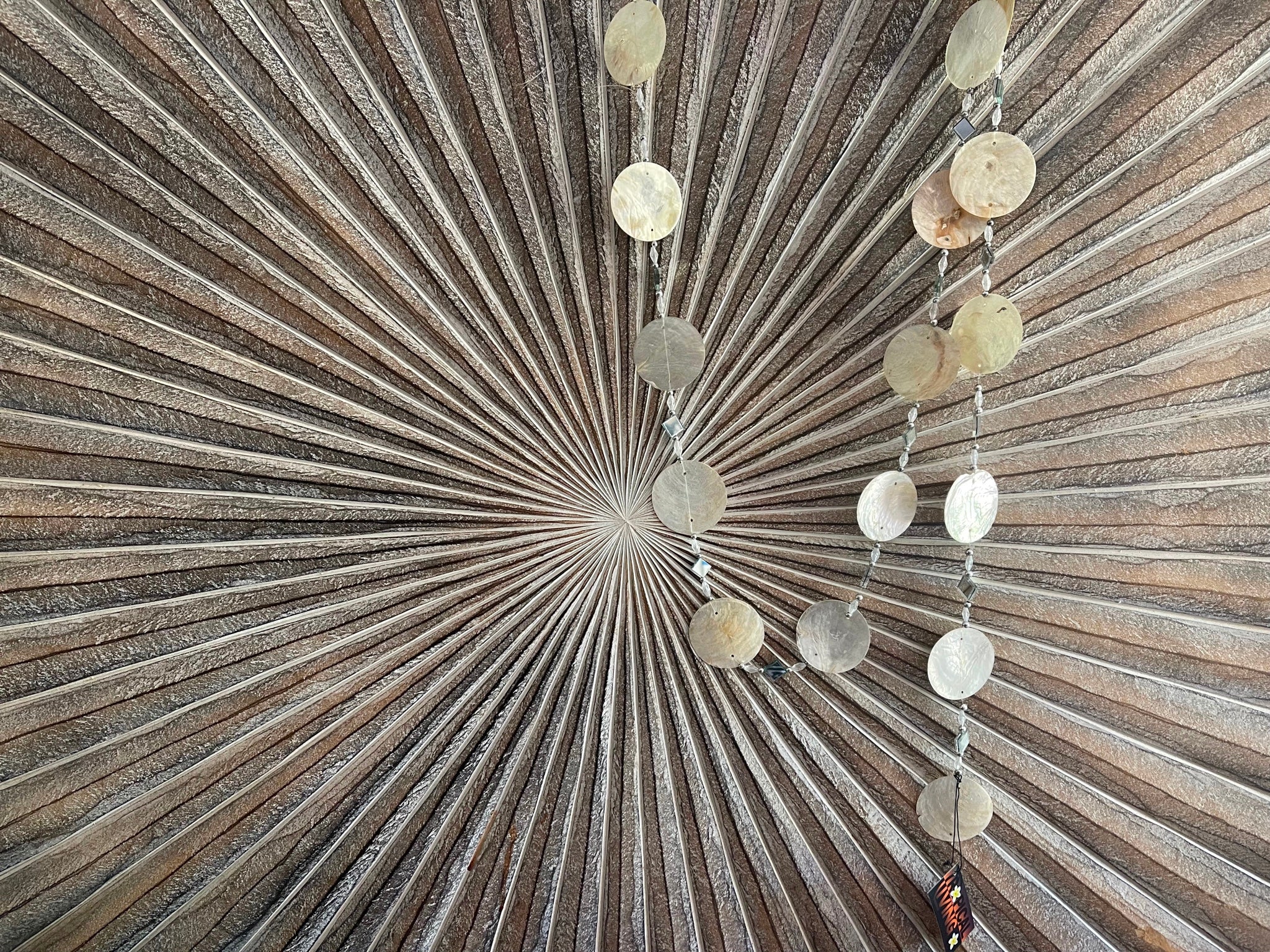 Blue Bali Shell NEW Balinese Capiz Shell with Mirror Hanging Strand / Mobile - Bali Sh ...
