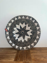 NEW Bali Woven Rattan Platter with Motif - Balinese Woven Rattan Wall Art 50cm