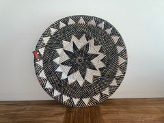 NEW Bali Woven Rattan Platter with Motif - Balinese Woven Rattan Wall Art 50cm