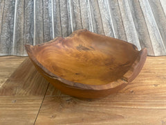 NEW Balinese Hand Crafted Teak Root Wooden Bowl - Bali Teak Wood Bowl 20cm